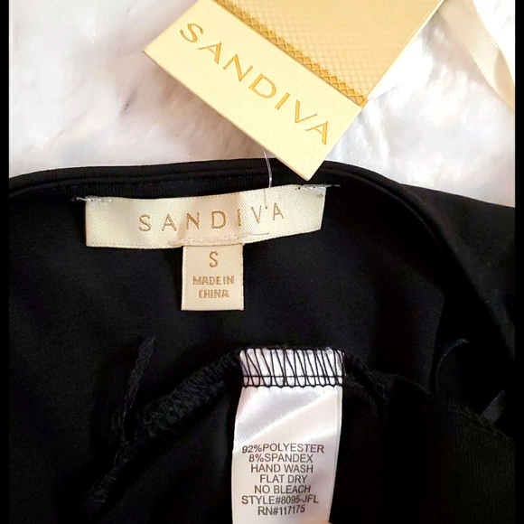 SANDIVA Black rhinestone neckline Bolero Evening jacket Capelet Shawl Small NWT - Picture 4 of 8